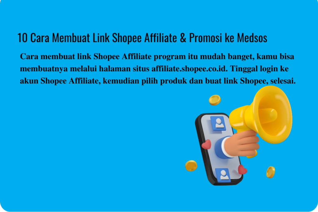 Cara membuat link Shopee Affiliate program