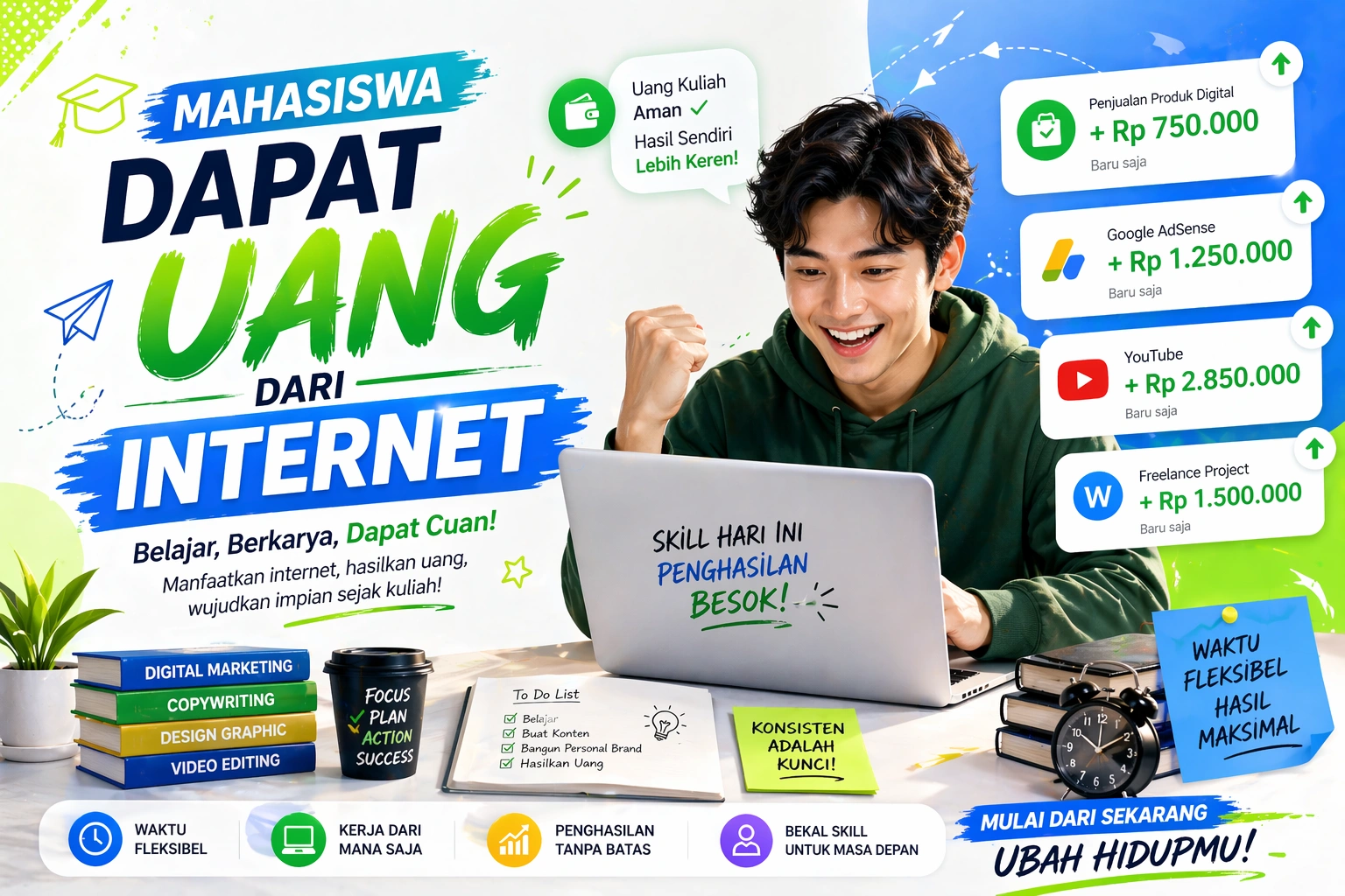 10 Cara Mendapatkan Uang Dari Internet Untuk Mahasiswa