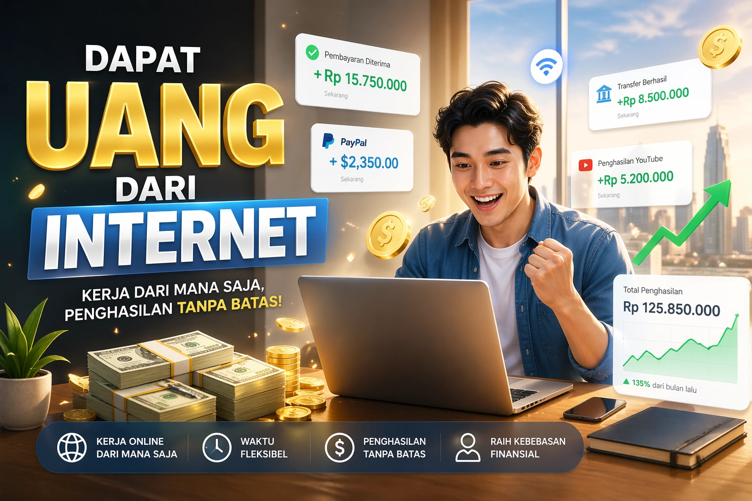 10 Cara Mendapatkan Uang Dari Internet Untuk Pegawai Kantoran